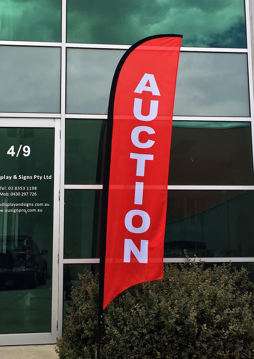 Auction sign flags